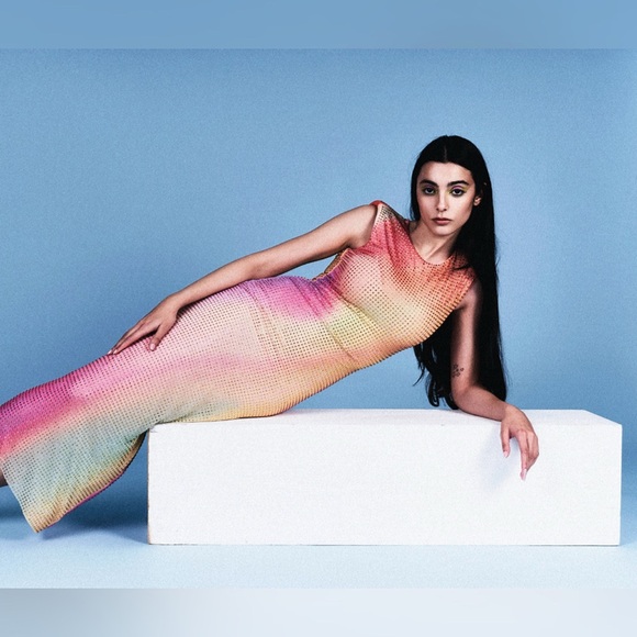 Self-Portrait Printed Mesh Rhinestone Midi Dress - Picture 6 of 14